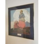 Paul Henry Potato Diggers framed coloured print. { 62 cm H x 55 cm W}.