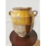 19th C. Glazed terracotta confit pot {32cm H x 30cm Dia.}