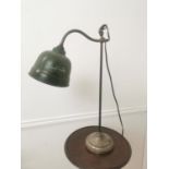 Early 20th. C. brass and metal angle poise table lamp { 60cm H X 30cm W X 14cm D }.