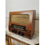 Early 20th. C. G. Marconi wooden radio with original back { 39cm H X 46cm W X 23cm D }.