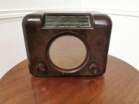 Bush Bakelite radio with original back { 24cm H X 30cm W X 20cm D }.