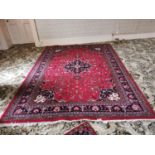 Persian hand knotted wool carpet { 340cm L X 230cm W }.