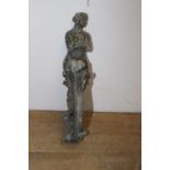 19th. C. cast iron door knocker in the form of a Lady { 38cm H X 8cm W X 14cm D }.