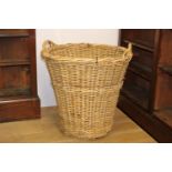 Wicker laundry/ log basket { 80cm H X 60cm Dia }.