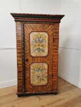 19th. C. Swedish painted pine cabinet with single raised panelled door. { 163cm H X 97cm W X 46cm