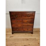 Good quality Georgian mahogany and satinwood inlaid secretaire chest the fall front enclosing a