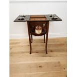 Exceptional quality Edwardian mahogany inlaid smokers cabinet raised on square tapered legs {74 cm H
