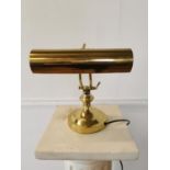 Brass office desk lamp. {32 cm H x 25 cm W x 24 cm D}.