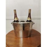 Chrome champagne bucket inscribed Grand Hotel Saint - Germain des Pres 1925 { 22cm H X 36cm W X 20cm