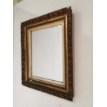 19th. C. gilt wall mirror { 51cm H X 71cm W }.