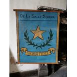 19th. C. De La Salle School banner { 83cm H X 67cm W }.