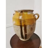 19th C. Glazed terracotta confit pot {34cm H x 28cm Dia.}