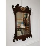 19th C. mahogany partial gilt pier mirror {88 cm H x 52 cm W}.