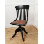 Early 20th. C. bentwood swivel office chair { 91cm H X 43cm Sq. }