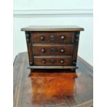 Edwardian walnut apprentice chest {20 cm H x 25 cm W x 15 cm D}.