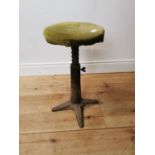 Early 20th. C. cast iron Singer machinist's swivel stool { 60cm H X 31cm Dia }