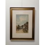 Early 20th. C. Homeward Bound Signed AR Watercolour{ 78cm H X 58cm W }.