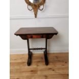 19th C. mahogany side table with single drawer in the frieze raised on square columns and platform