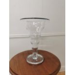 Decorative clear glass vase { 46cm H X 31cm Dia }.