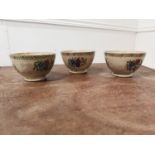 Set of three 19th C. Transfer pattern porrige bowls