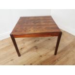 Mid century rosewood coffee table { 51cm H X 70cm Sq }.