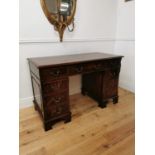 Good quality mahogany pedestal desk raised on bracket feet in the Georgian manner {77 cm H x 124