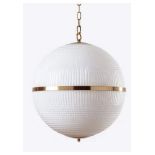 Exceptional quality Parisian glass and brass pendant hanging light