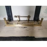 19th. C. brass fire fender { 29cm H X 134cm W X 35cm D }.