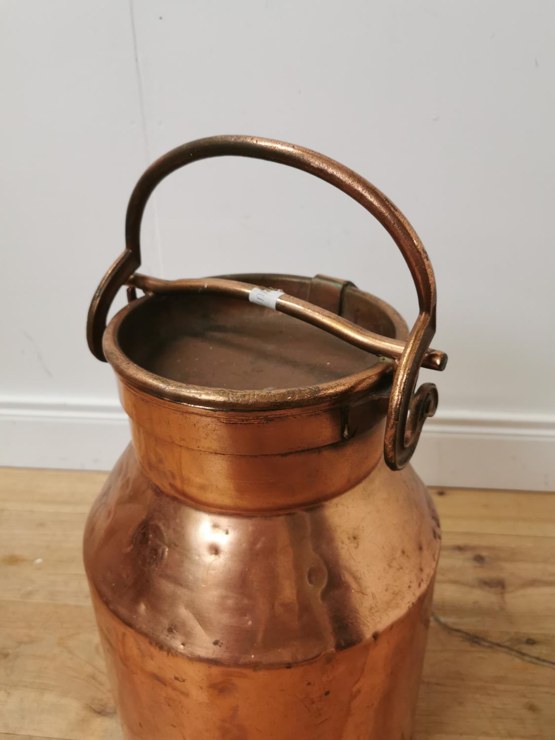 Early 20th. C. copper creamery can { 52cm H X 30cm Dia. }. - Image 2 of 3