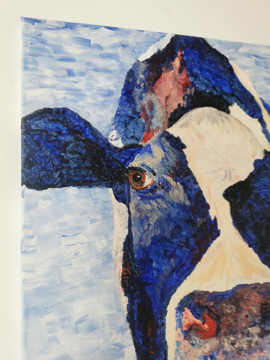 M Leddy Friesian Cow Oil on Canvas { 51cm H X 41cm W }. - Image 3 of 3