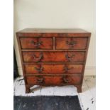 Neat George III mahogany chest the two short drawers over three graduated long drawers raised on