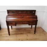 19th. C. mahogany writing bureau the gallery back with three short drawers above a fall front