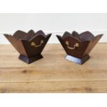 Pair of Irish mahogany wine holders with brass handles in the Georgian style. {20 cm H x 26 cm w x