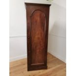 19th C. Mahogany Gentleman's Wardrobe with single arch panel door raised on plinth base {193cm H x