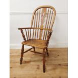 Early 20th. C. ash and elm Windsor armchair { 110cm H X 62cm W X 60cm D }.