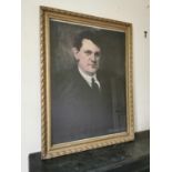 Michael Collins print by Leo Whelan 1922 mounted in gilt frame {72 cm H x 54 cm W}.