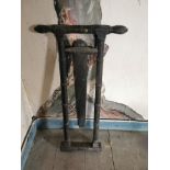 19th. C. ebonised boot pull { 93cm H X 49cm W }.