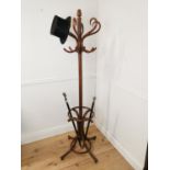 Early 20th. C. bentwood hat and coat stand { 186cm H X 60cm Dia }.