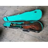 Violin in case in need of restoration { 58cm L }.