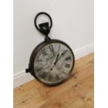 Rare early 20th. C. bronze Jewellers Shop display clock { 68cm H X 46cm W X 12cm D }.