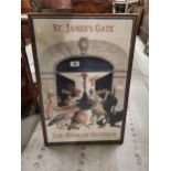 St James Gate The Home Of Guinness framed advertising print {78cm H X 52 cm W }.