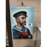 Player's Please tinplate advertising sign. { 28 cm H x 19 cm W}.