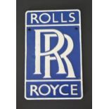 Rolls Royce advertising wall plaque. {30 cm H x 18 cm W}.