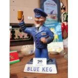 1950’s rubberoid Blue Keg Naval Officer advertising figure. {20 cm H x 12 cm W x 7 cm D}.