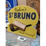 Ogden’s St Bruno Die Cut Tobacco card advertising sign. {18 cm H x 20 cm W}