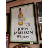 Original John Jameson whiskey showcard in original frame. {74 cm H x 53 cm W}