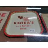 Ushers It’s a Better Beer tin plate advertising tray. {34 cm H x 34 cm W}