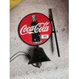 Coca Cola cast iron advertising wall bell. {36 cm H x 25 cm W}