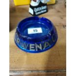 Craven A blue glass advertising ashtray {15 cm Dia.}.