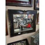 Bass in bottle advertising mirror in original oak frame {57 cm H x 87 cm W}.